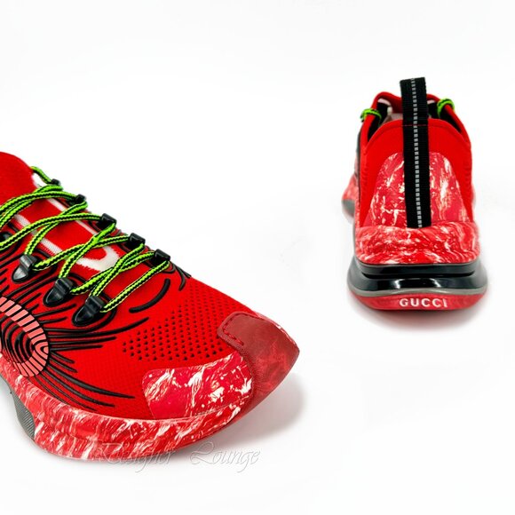 SOLD! NEW GUCCI Run GG Logo Red/Black Men’s Low Top Sneakers Size G 10 US 10.5 - Picture 5 of 12